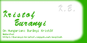 kristof buranyi business card