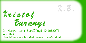 kristof buranyi business card